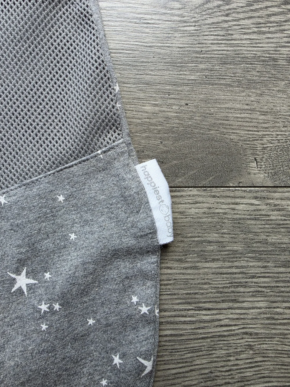 Grey Star-Print Baby Swaddle Sleep Sack with Center Zip
